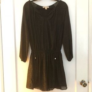 Michael by Michael Kors Metallic Peasant Dress